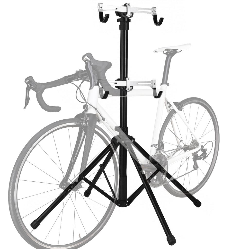 Two Bike Gravity Pole Stand Garage Space Saving Bicycle Work Stand Hanger No Drilling Required for Apartment Bikes Safe & Secure