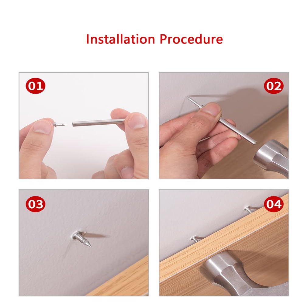 Double Head Skirting Thread Seamless Nails Invisible Security Screws & Nails for Molding Skirting Line Without Marks Nail Set