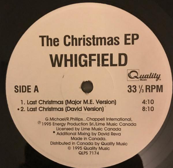 

12inch Record WHIGFIELD XL Christmas EP QLPS7174 QUALITY MUSIC 199 Canada Dance Electronica Used