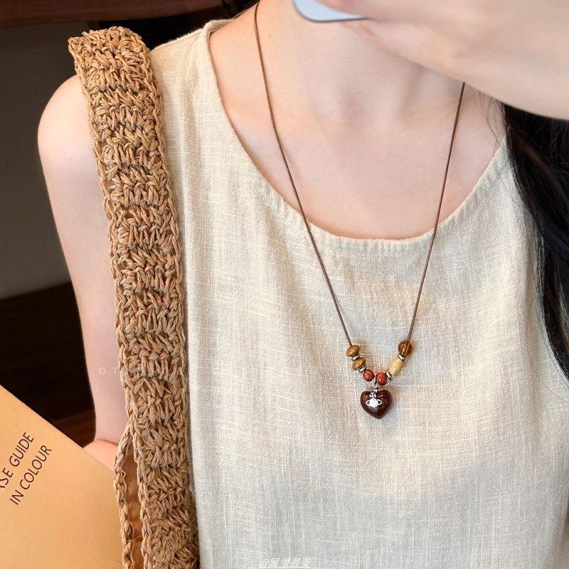 Modny Etniczny Retro Naszyjnik z Wisiorkiem Koralikowym dla Kobiet