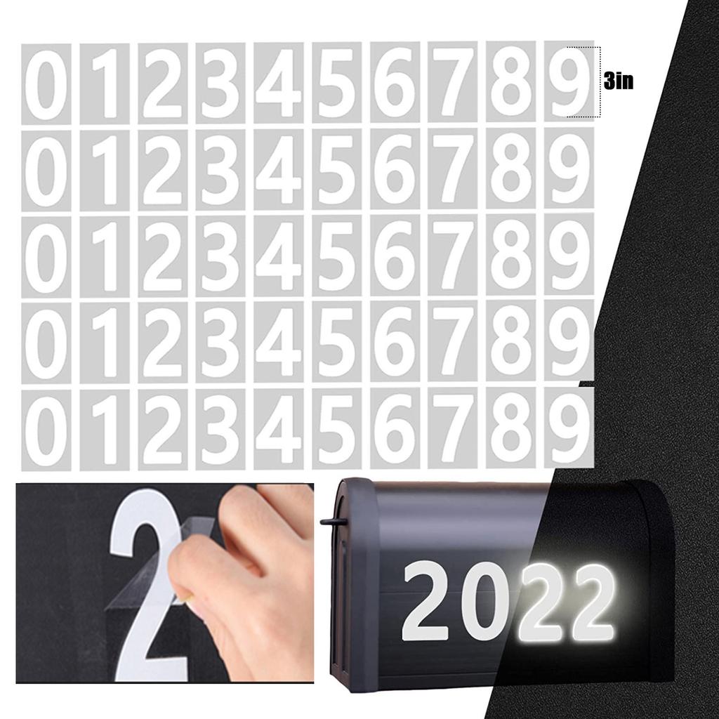 5sheets Reflective Digital Stickers Mailbox Sticker House Address Decals Reflective Number Labels For Home Farmhouse Decor