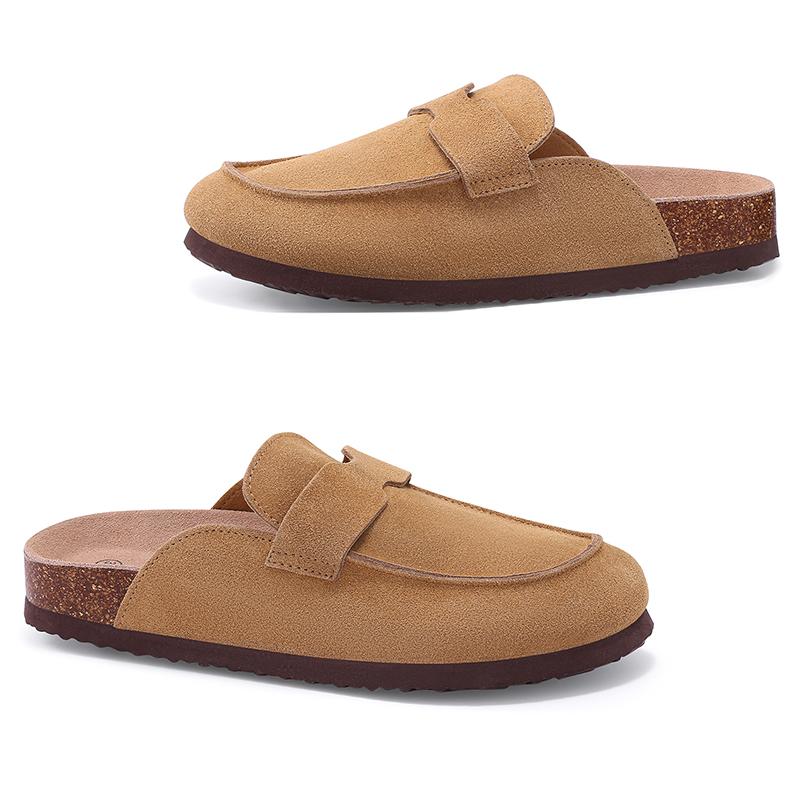 Fashion Kidmi Women's Slippers Indoor And Outdoor New Cork Sole Genuine Cow Suede Clogs Comfortable Beach Slippers Popular Potato Shoes