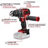 Einhell professional perceuse visseuse à percussion sans fil tp-cd 18/60 li-i bl-solo pxc (18v) livré sans batterie et chargeur