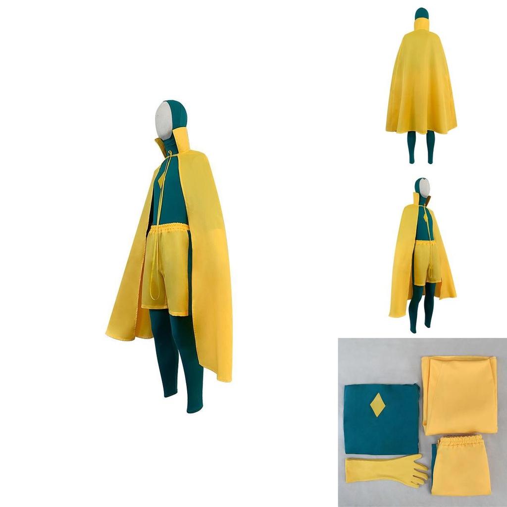 Iøjnefaldende Wanda Vision Cosplay Kostume Jumpsuit Kappe Outfits Til Halloween