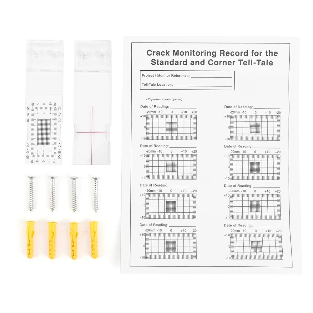 Standard Crack Monitors Easy-to-read Crack Monitoring Record Plastic Standard Tell-Tale Crack Monitor for Monitoring Wall Cracks