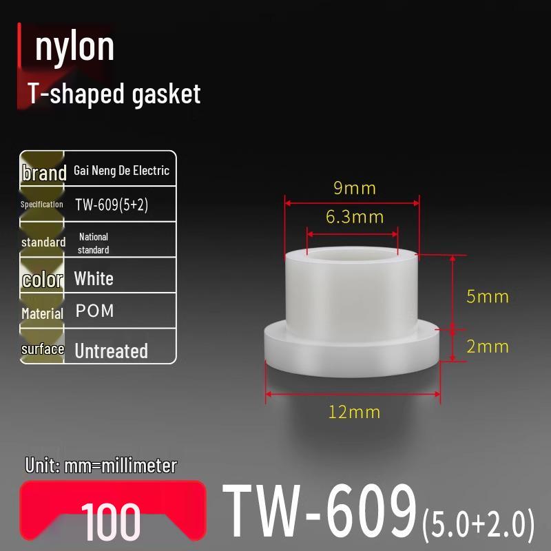T-förmiger Nylon-Kunststoff-Dichtungsring und Schraubwellenhülse (Für dich: M2-M35)