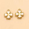 10x12mm Double-Sided Enamel Four-Leaf Clover Pendant, Stainless Steel, 5 Colors, DIY Jewelry Accessory