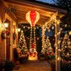 Colorful Party Atmosphere Lights Christmas Santa Claus Hot Air Balloon Lantern, Lighted Outdoor Decoration with Reusable Supplies LED String