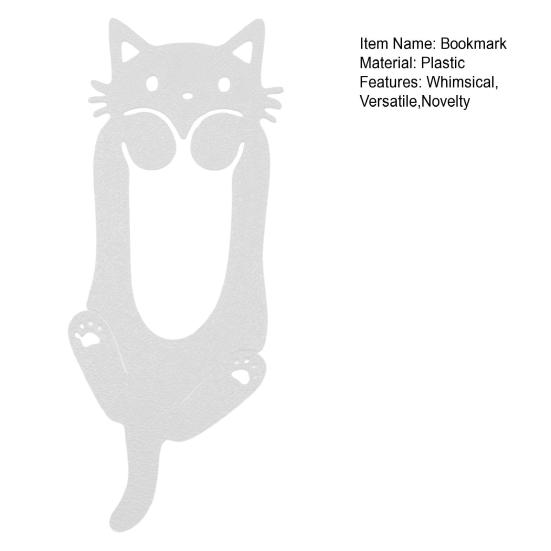 Cute Cat Bookmark Plastic Notebook Clip Marker Creative Animal Shape Functional Page Holder for Reading