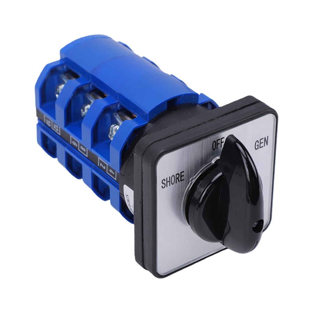 63 Amp Manual Transfer Switch 3 Position Shore Off Gen Selector Switch 12 Terminals for RVs Trucks Ships Boat