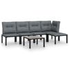 VidaXL Salon de Jardin 6 pcs, Ensemble de Meubles de Terrasse, Mobilier d'Extérieur, Chaise de Patio, Moderne, Noir et Gris 3187746