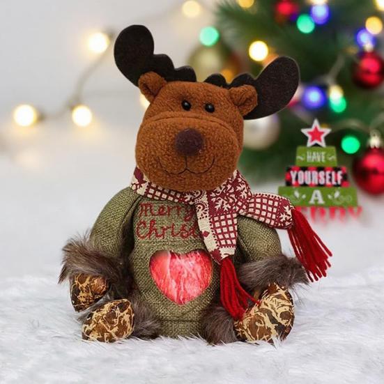 Christmas Gift Bags Zipper Design Reusable Fabric Gift Bags for Gifts Candy Fruits 3D Santa Snowman Deer Shaped Storage Bag for Party And Festival