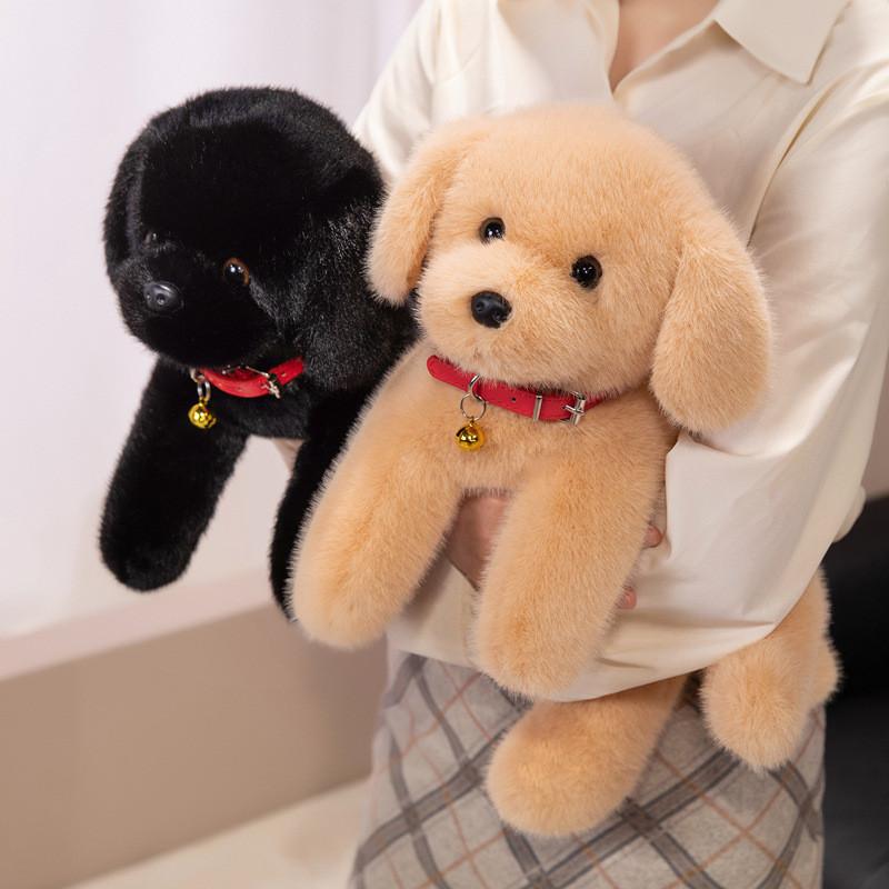 Soft Labrador Plush Doll With Bell Collar Decoration For Children And Nap Time