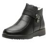 [Genuine Leather] Mom Cotton Shoes Women's Winter Velvet Warm Short Boots Flat-soled Soft-soled Leather Boots Women's Middle-aged and Elderly Snow