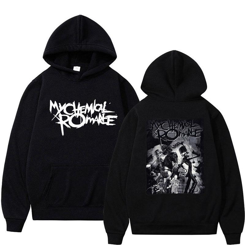 My Chemical Romance Hoodies Men's Black Parade Gothic Retro Emo Rock Harajuku Long Sleeve Fleece Oversized Pullove