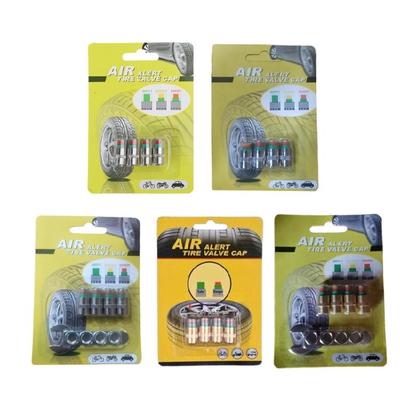 High Accuracy Tire Valves Pressure Gauge Indicator Alerts Monitoring Caps Air Gauge Leak Proof Design With Visual Alerts