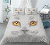 Kids Cat Duvet Cover Queen Size,Cartoon Kitten Sleeping on Crescent Moon Stars Night Dreams Polyester Comforter Cover for Kids