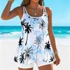 Damen Tankini 2-teiliger Badeanzug Tropischer Urlaub Print Urlaubs-Badeanzüge