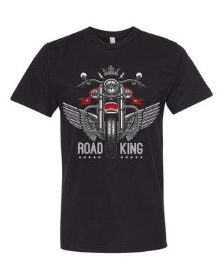 Road king kroon vleugels motorfiets T-shirt Grafisch ontwerp Unisex Volwassenen