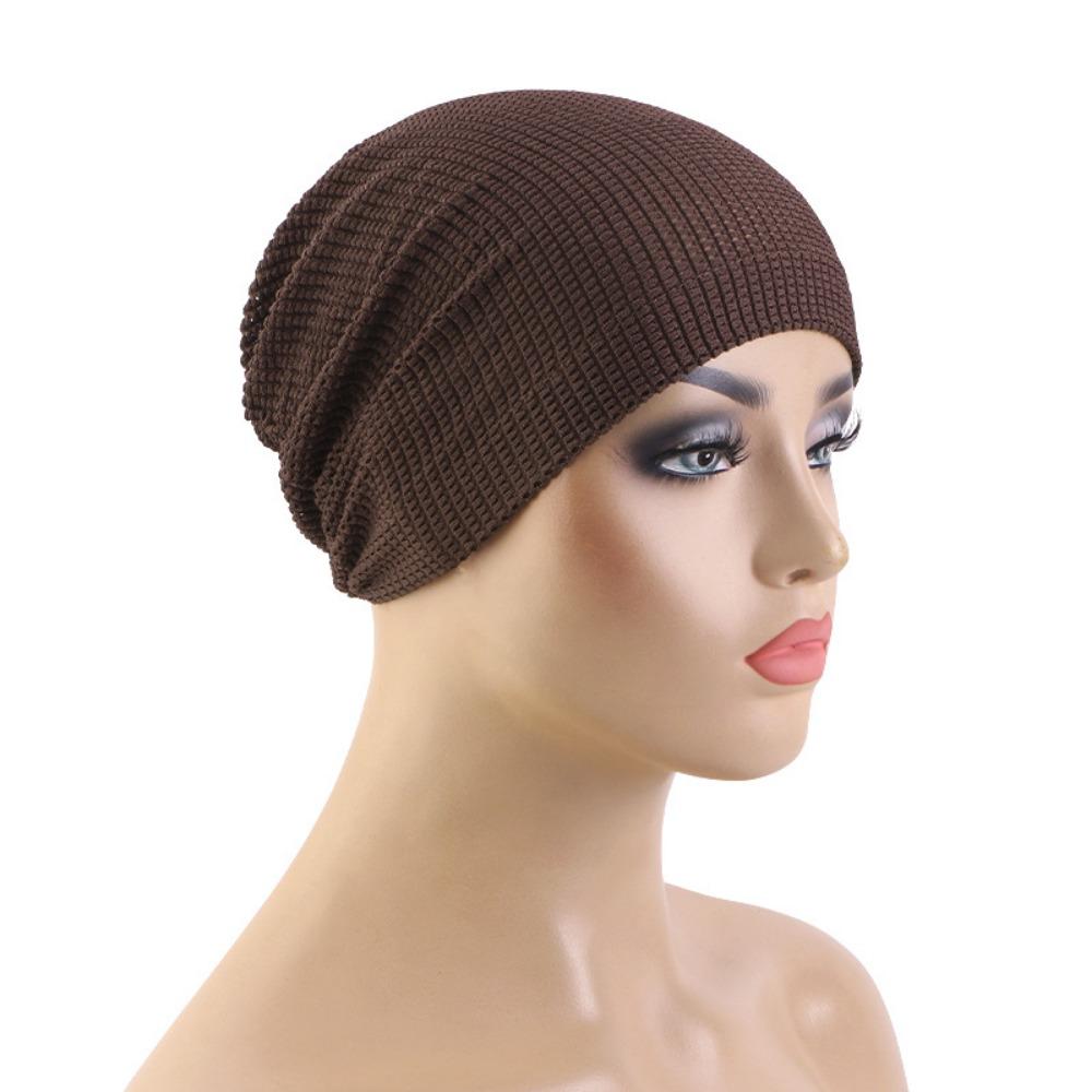 Elastic Hood Solid Color Postpartum Hat Comfortable Crinkle Hijab Turban Summer