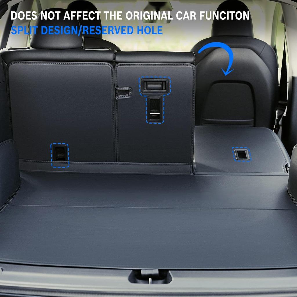 For Tesla Model Y Model 3 2017-2025 Leather Trunk Mats Rear Seat Back Protector Pad Backrest All Weather Liner Pet Anti-kick Pad