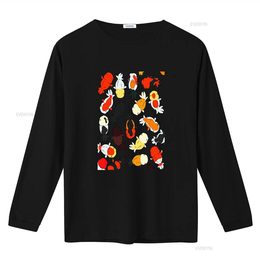 Japanese Ranchu Goldfish T Shirt Colorful Koi Fish Print For All Sizes Vintage Washed Versatile Slightly Fashion Stretched