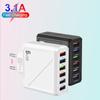 3.1A Multi-Plug 6-Port USB Charger with EU, US, UK, KR Adapters