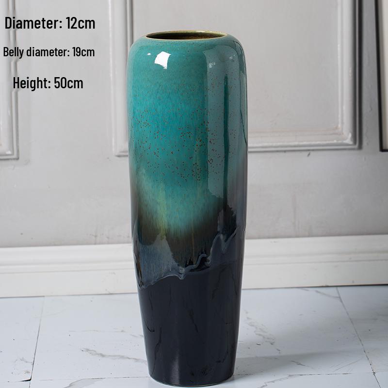 Ceramic Floor Vase for Living Room Dried Flower Arrangement - New Chinese Style Home Decor