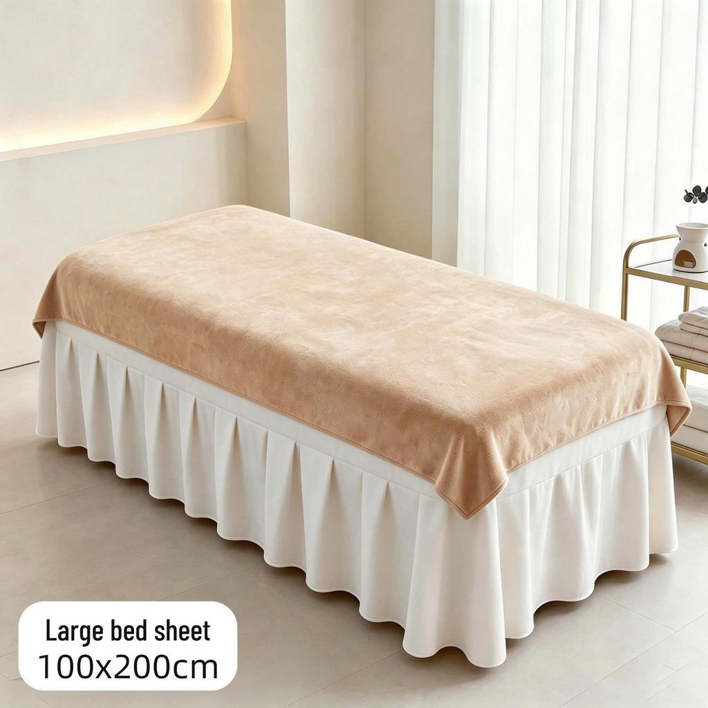 Customizable Soft Coral Fleece Massage Sheet - Large, Absorbent, Thickened Beauty Salon Towel Blanket