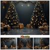 Christmas Tree Big Background For Photography Gold Ball Baby Shooting Props Home Gift Room Decoration Backdrop Studio Photobooth