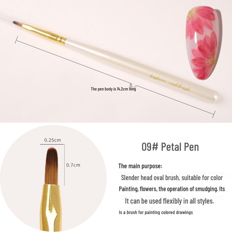 Japanese Nail Art Brushes: Easy-to-Use Wooden Handle Set for Gel, Petal, & Liner Designs