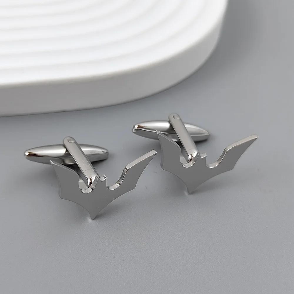 Bat Cufflinks for Men Sleeve Wrist Buttons Shirt Clasps Stainless Steel Cuff Buckle Wedding Grooms Jewelry Mens Accessories