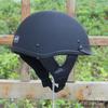 Classic American Style Half Face Motorcycle Helmet Adults ABS Material Open Scooter In Matte Black Glossy