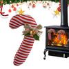 Christmas Candy Canes Decor Fabric Red White Christmas Crutches With Bell And Bow Candy Christmas Tree Decorations For Party