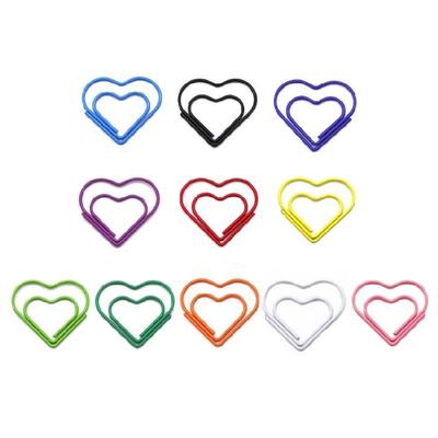 10 Pcs Small Bookmarks Colorful Paper Clips Heart Bookmarks Holders Lovely Planner Clips for Home