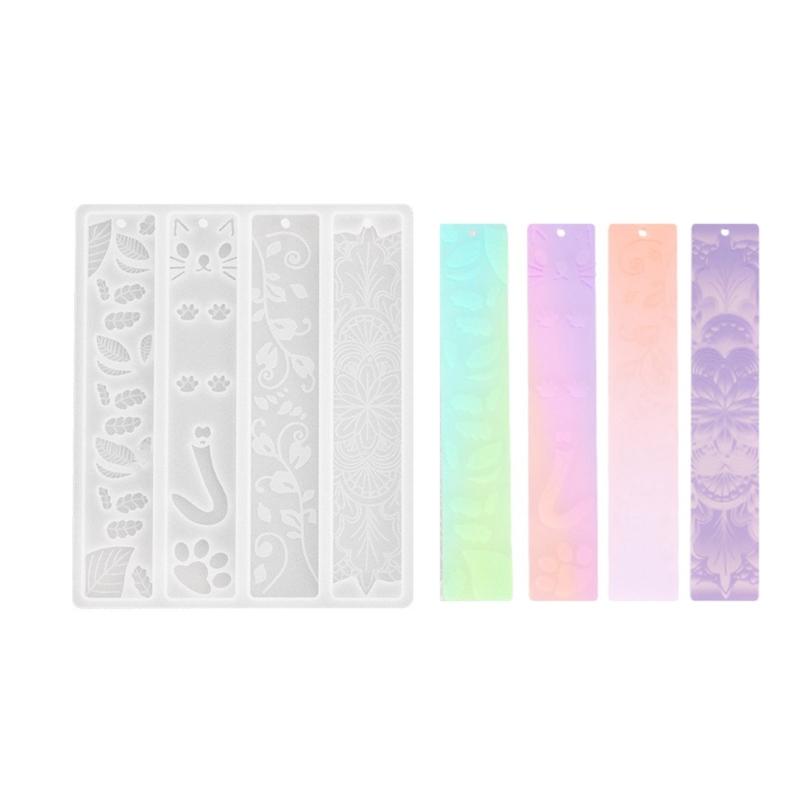 Silicone Mold for DIY Crystal Dropping Bookmark Personalized Irregular Geometric Patterns Adorned Bookmark Crafting Mold