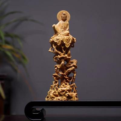 Rzeźba w drewnie Guanyin- Budda Siakjamuni Dekoracyjna Statua Drewniane Drzewo Winorośl Artystyczna Rzeźba Figurki Dekoracyjne do Domu Feng Shui Statua