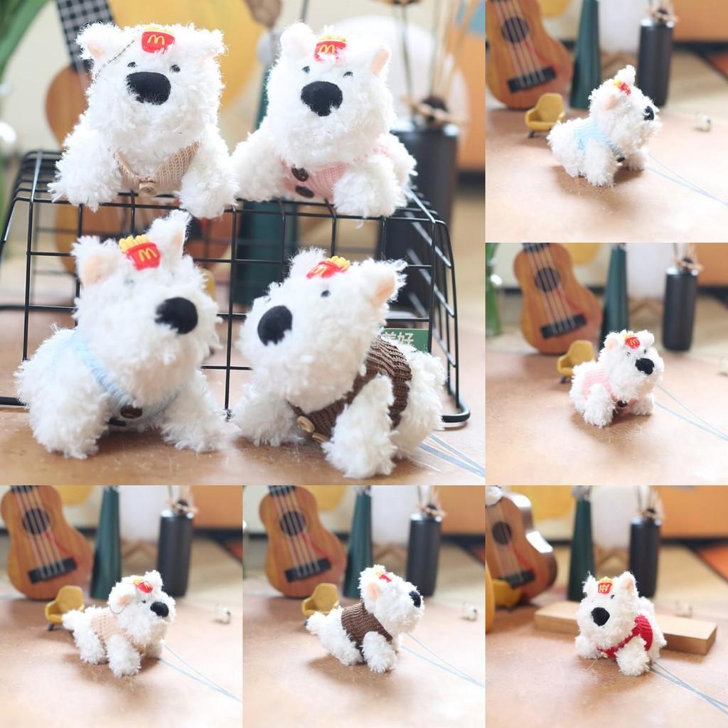 Adorable Dog Plush Doll With Short Faux Fur For Bag Hanging And Collection