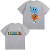 La Fantastica Vita di Gumball T-shirt Bambini Ragazzi Ragazze Moda Estiva Top Divertente Stampa di Gumball e Darwin Maglietta Casual a Maniche Corte