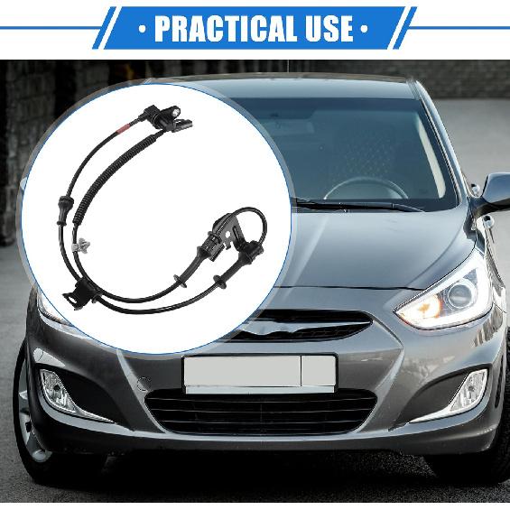 ABS Wheel Speed Sensor Compatible for Hyundai Accent 2012-2017 L4 1.6L, Custom Plastic Black Front Right Passenger Side No.95671-1R000
