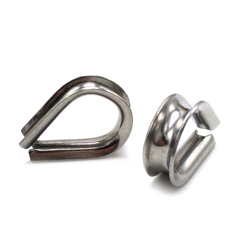 304/316 Stainless Steel Wire Rope Cable Thimbles Accessories , J006