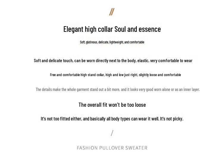 Dámský volný pletený svetr s vysokým límcem ve velkých velikostech - Dlouhý rukáv, korejský styl pro podzim a zimu