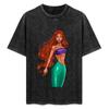 Arial Mermaid Drawing Illustration Hailey Tshirt Soft Stretch Short Sleeve Top