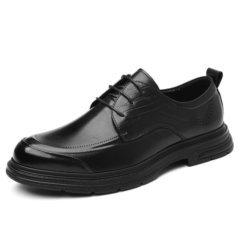 Office commuting tide one piece leather shoes leather shoes business dress 2025 Wenzhou British style men's shoes casual fashion 2025