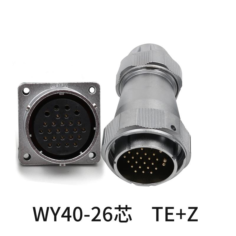 WEIPU WY40 TE+Z Solder Fast Screw Lock Waterproof Powercon Bulkhead Connector 5 9 15 26 31 52Pin Industrial Aviation Socket Plug