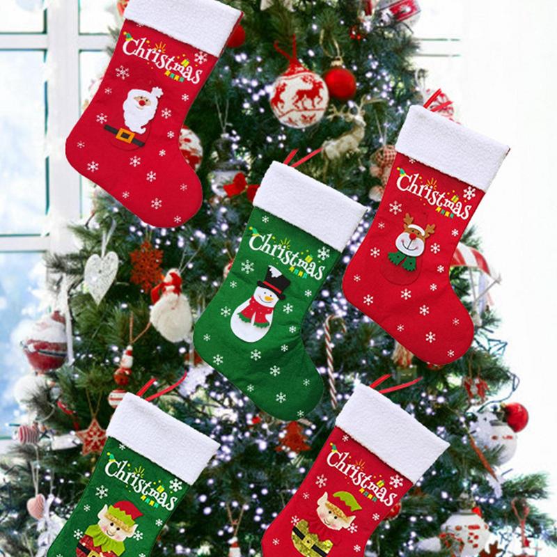 Christmas Stockings Merry Christmas Hanging Sock Rustic Christmas Stockings Hung Xmas Tree New Year Holiday Decoration