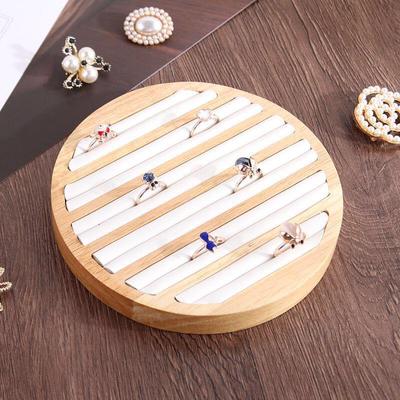 Bamboo Wood Ring & Earring Display Tray for Jewelry Storage