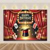 Decorazioni Festa di Compleanno a Tema Carte da Gioco Striscione Sfondo Casinò Dado da Poker Sfondo Scintillante Forniture Oggetti di Scena per Fotografia