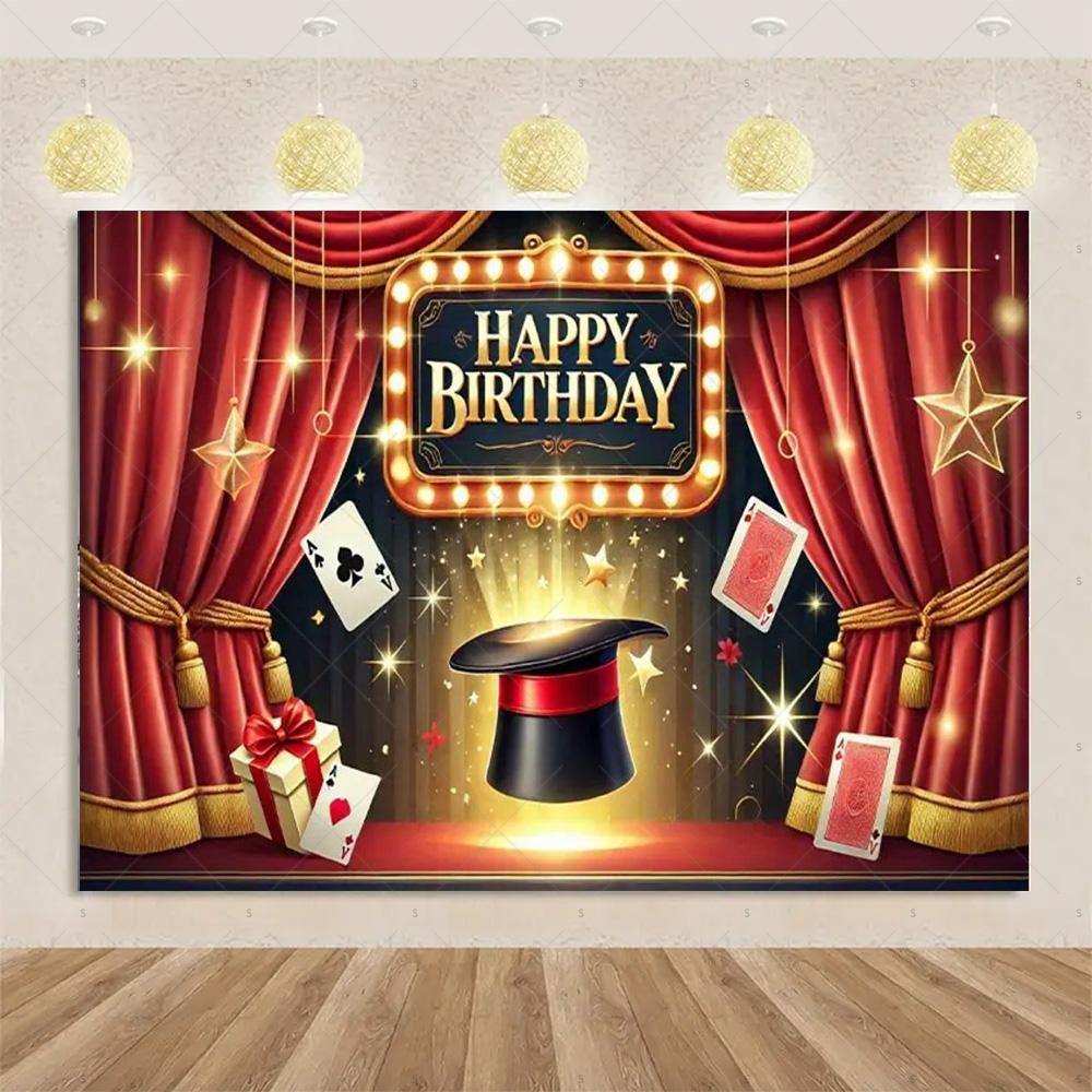 Decorazioni Festa di Compleanno a Tema Carte da Gioco Striscione Sfondo Casinò Dado da Poker Sfondo Scintillante Forniture Oggetti di Scena per Fotografia