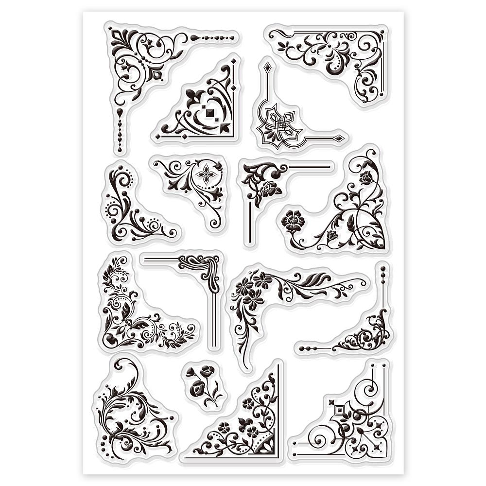 PVC Plastic Stamps for DIY Scrapbooking Photo Album Decorative Cards Making Stamp Sheets Flower Pattern 16x11x0.3cm
